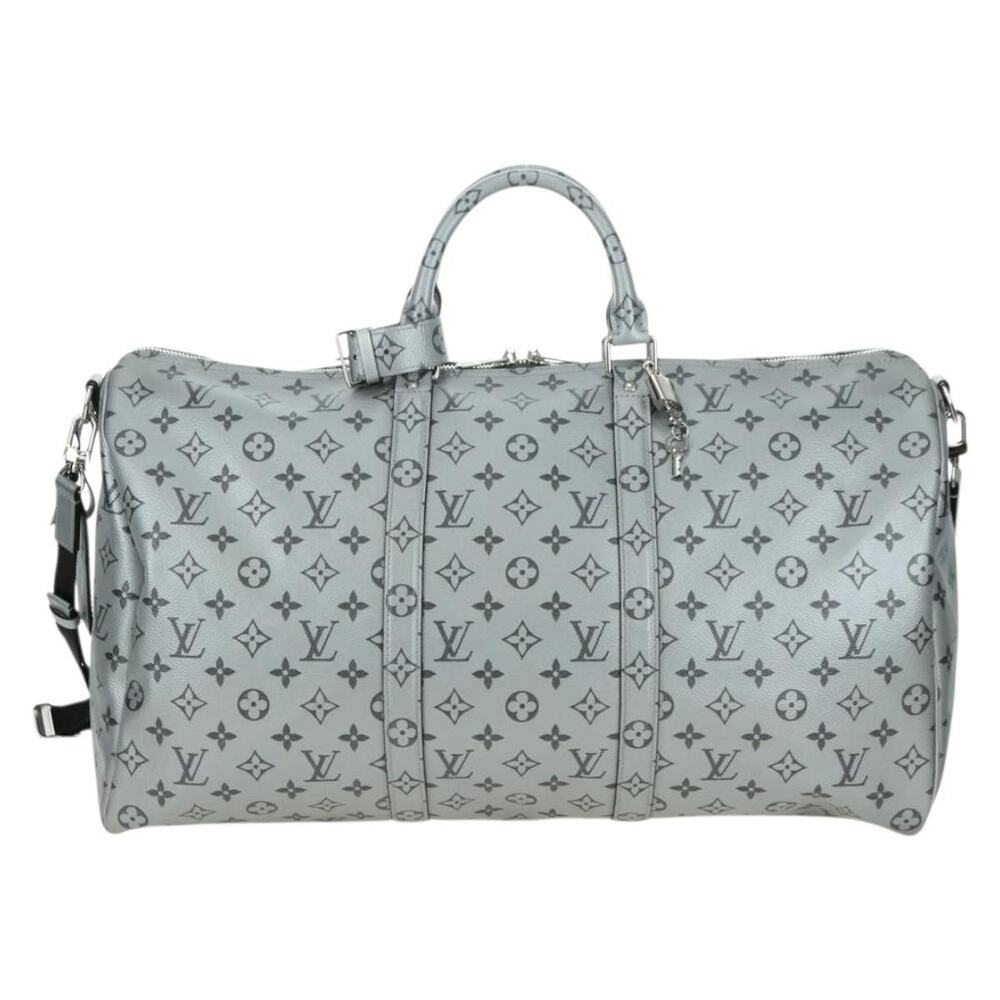 Louis Vuitton Monogram Keepall Bandouliere 50 Boston Bag Silver